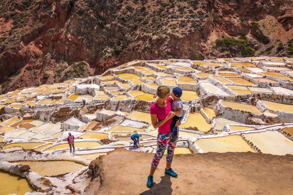 Maras, sacred valley with toddler
